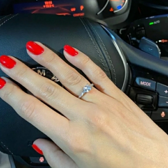 Princess Cut Silver Ring - Picture 5 of 5